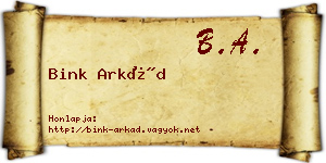 Bink Arkád névjegykártya